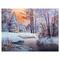 Designart - Forest in Winter Sunset - Landscapes Painting Print on Wrapped Canvas